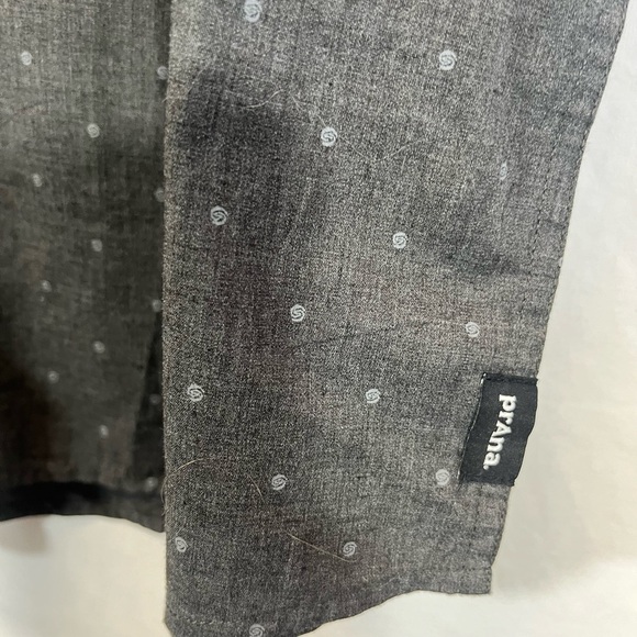 Prana Men's Tinline Shirt Short Sleeve Grey Button Down Organic Cotton Size XXL - Picture 4 of 7